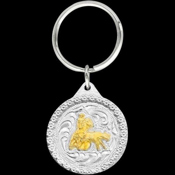 Add a touch of Western charm to your keys with our Gold Heeler Keychain. This keychain celebrates the spirit of ranching and the hardworking nature of the Australian Cattle Dog. Shop now!